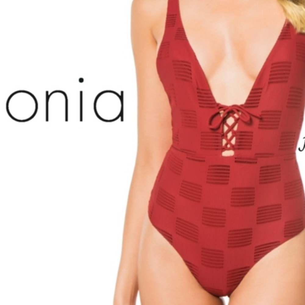 Onia Iona One Piece Lace Up Swimsuit Womens‎ Size Small